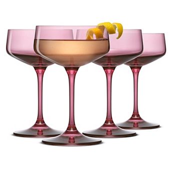JoyJolt Sidney 8-oz. 4 pc Coupe Martini Glasses Set