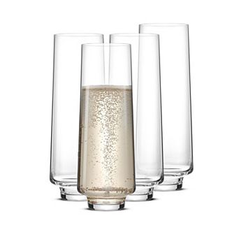 JoyJolt Sidney 9oz. 4 pc Stemless Flute Glasses Set