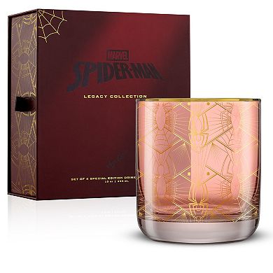 JoyJolt Spiderman Legacy 4-Piece Short Glasses Set