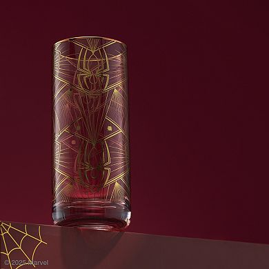 JoyJolt Spiderman Legacy 4-Piece Tall Glasses Set
