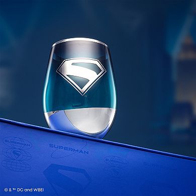 JoyJolt Superman 4-Piece Stemless Glasses Set