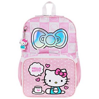 Hello Kitty All-Over Print Backpack With Detachable Lunch Box & 3D Charm
