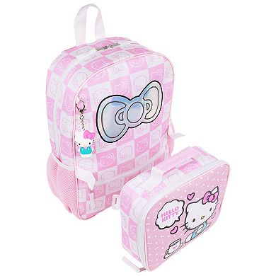 Hello Kitty All-Over Print Backpack With Detachable Lunch Box & 3D Charm