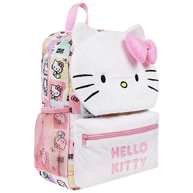 Hello Kitty Plush Face Backpack With 3D Bow