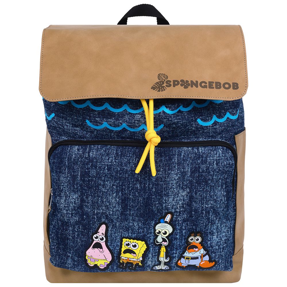 SpongeBob Denim-Look & Nubuck Backpack with Embroidered Patch