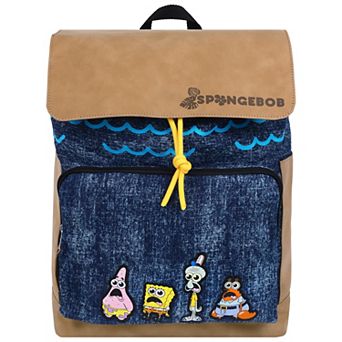 SpongeBob Denim-Look & Nubuck Backpack with Embroidered Patch