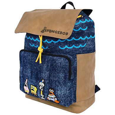 SpongeBob Denim-Look & Nubuck Backpack with Embroidered Patch