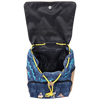SpongeBob Denim-Look & Nubuck Backpack with Embroidered Patch
