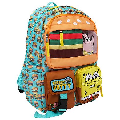 SpongeBob SquarePants Krabby Patty Peekaboo Backpack With Character Pockets
