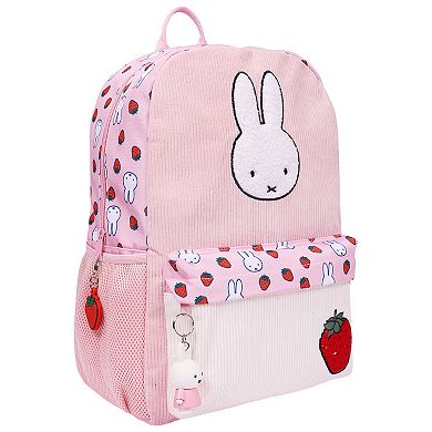 Miffy Strawberry Mini Backpack With Charm, Lightweight Design