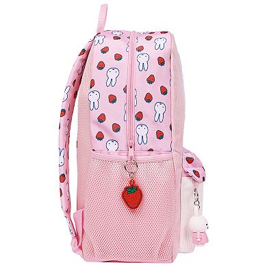 Miffy Strawberry Mini Backpack With Charm, Lightweight Design