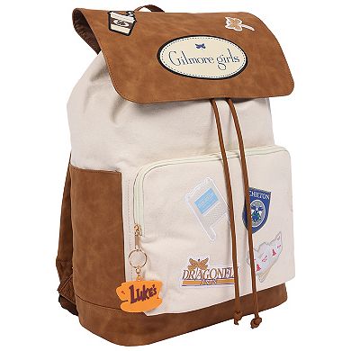 Gilmore Girls Stars Hollow Canvas Backpack with Laptop Sleeve & Charm Keychain