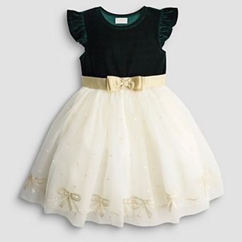 Girls 4-6x Blueberi Boulevard 2 pc Mesh Embroidery Velvet Dress & Tights Set in Regular & Plus Sizes