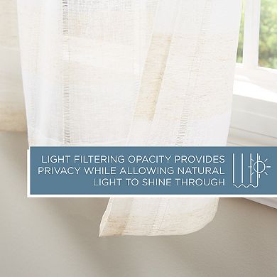 Town & Country Basics 2-Pack Pax Semi-Sheer Stripe Light Filtering Window Curtain Panels