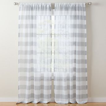Town & Country Basics 2-Pack Pax Semi-Sheer Stripe Light Filtering Window Curtain Panels