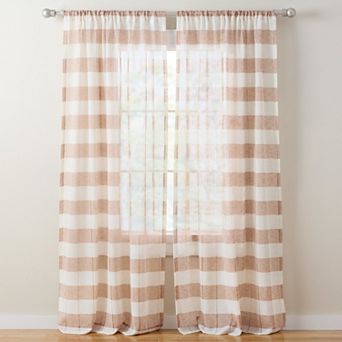 Town & Country Basics 2-Pack Pax Semi-Sheer Stripe Light Filtering Window Curtain Panels