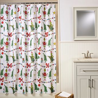 Dr. Seuss The Grinch Garland & Gifts Shower Curtain