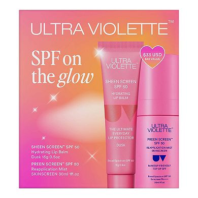 SPF on the Glow Set with Preen Screen SPF 50 Mist & Sheen Screen Lip Balm Duo