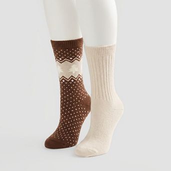 Women's Sonoma Goods For Life® Evergreen Supercozy 2-Pack Crew Socks