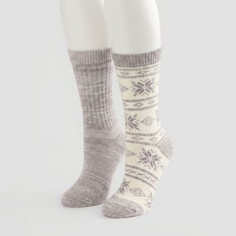 Women's Sonoma Goods For Life® Heritage Fair Isle Supercozy 2-Pack Crew Socks