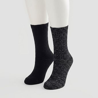 Women's Sonoma Goods For Life® Lurex Supercozy 2-Pack Crew Socks