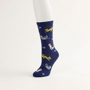 Women's Cat All Over Crew Socks