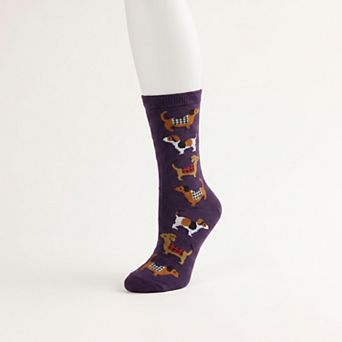 Women's Dogs With Coats Crew Socks