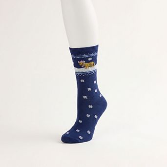 Women's Winter Highland Cow Crew Socks
