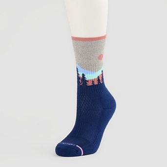 Women's Dr. Motion Wood Scene Outdoor Crew Socks