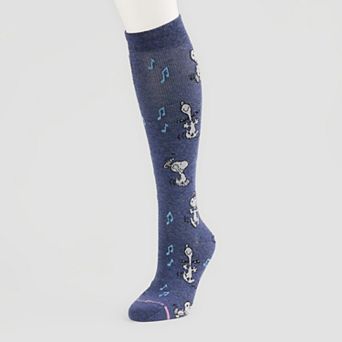 Women's Dr. Motion Peanuts Snoopy Knee-High Socks
