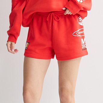 Juniors' Disney's Mickey Mouse Motorsport Graphic Lounge Shorts