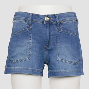 Juniors' Project Indigo Mid-Rise Shorts