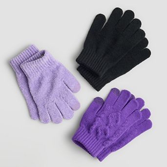 Girls madden girl 3-Pack Chenille Cable Tech Touch Gloves