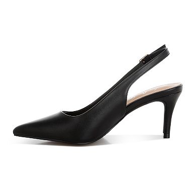 London Rag Jaoba Women's Slingback Pointed Toe Heels