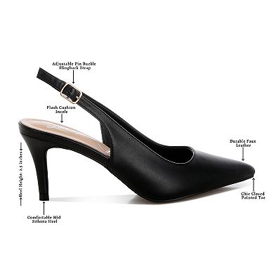 London Rag Jaoba Women's Slingback Pointed Toe Heels