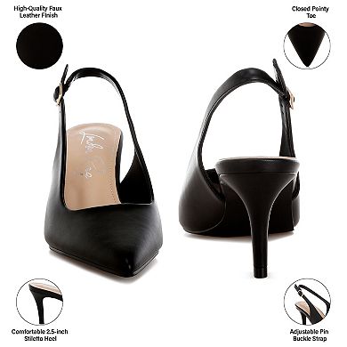 London Rag Jaoba Women's Slingback Pointed Toe Heels