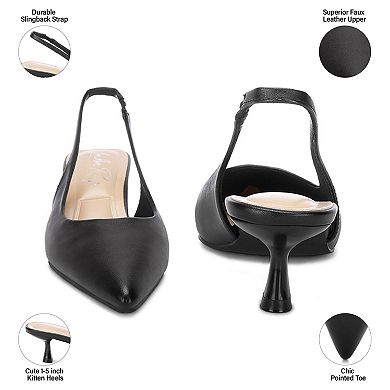 London Rag Shala Women's Pointed Toe Slingback Heels