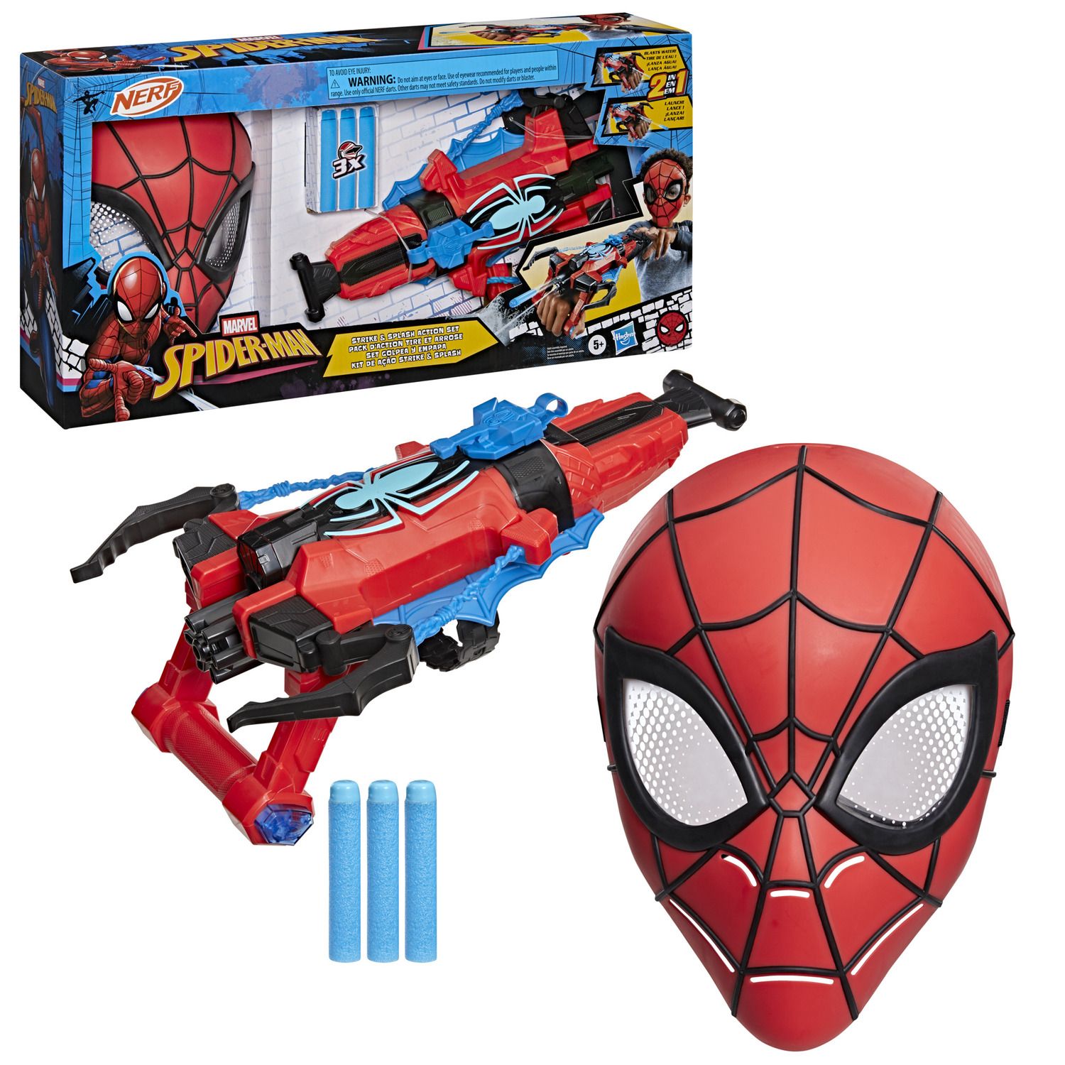 Детские игрушки Marvel Spider-Man Nerf Strike & Splash Action Blaster Set by Hasbro — фото 1