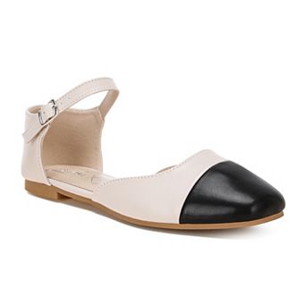 London Rag Clevea Women's Ankle Strap Pointed Toe Flats