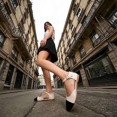 London Rag Clevea Women's Ankle Strap Pointed Toe Flats