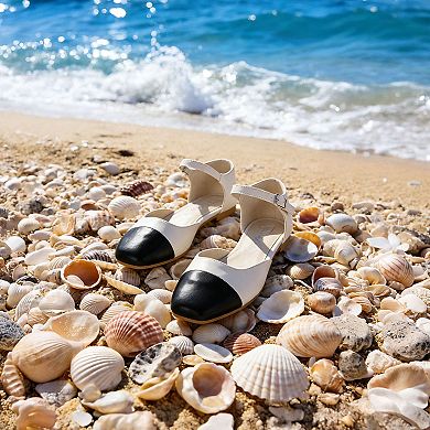 London Rag Clevea Women's Ankle Strap Pointed Toe Flats