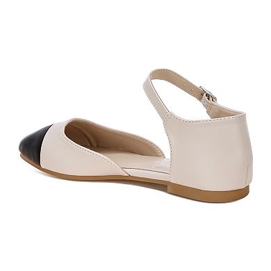 London Rag Clevea Women's Ankle Strap Pointed Toe Flats