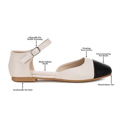 London Rag Clevea Women's Ankle Strap Pointed Toe Flats