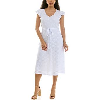 Women's Nina Leonard V-Neck Fit & Flare Dress