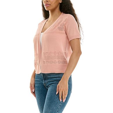 Women's Nina Leonard Pointelle Bolero Sweater