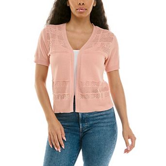 Women's Nina Leonard Pointelle Bolero Sweater