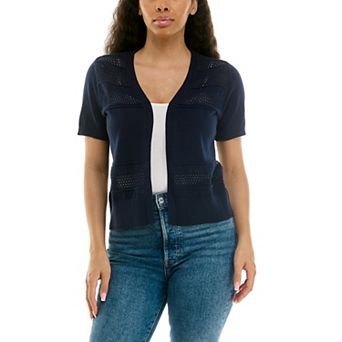 Women's Nina Leonard Pointelle Bolero Sweater