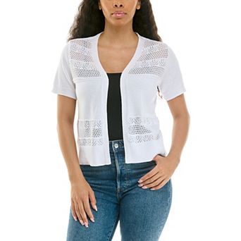 Women's Nina Leonard Pointelle Bolero Sweater