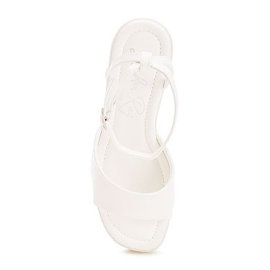 London Rag Sangria Women's Ankle Strap Wedge Sandals