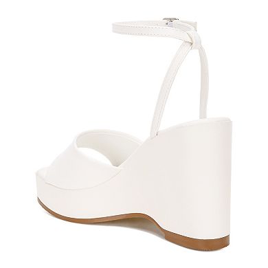 London Rag Sangria Women's Ankle Strap Wedge Sandals